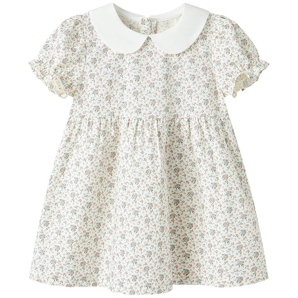 pureborn Baby Toddler Girl Woven Dress Short Sleeve Cotton Playwear Dresses 0-5T | Amazon (US)