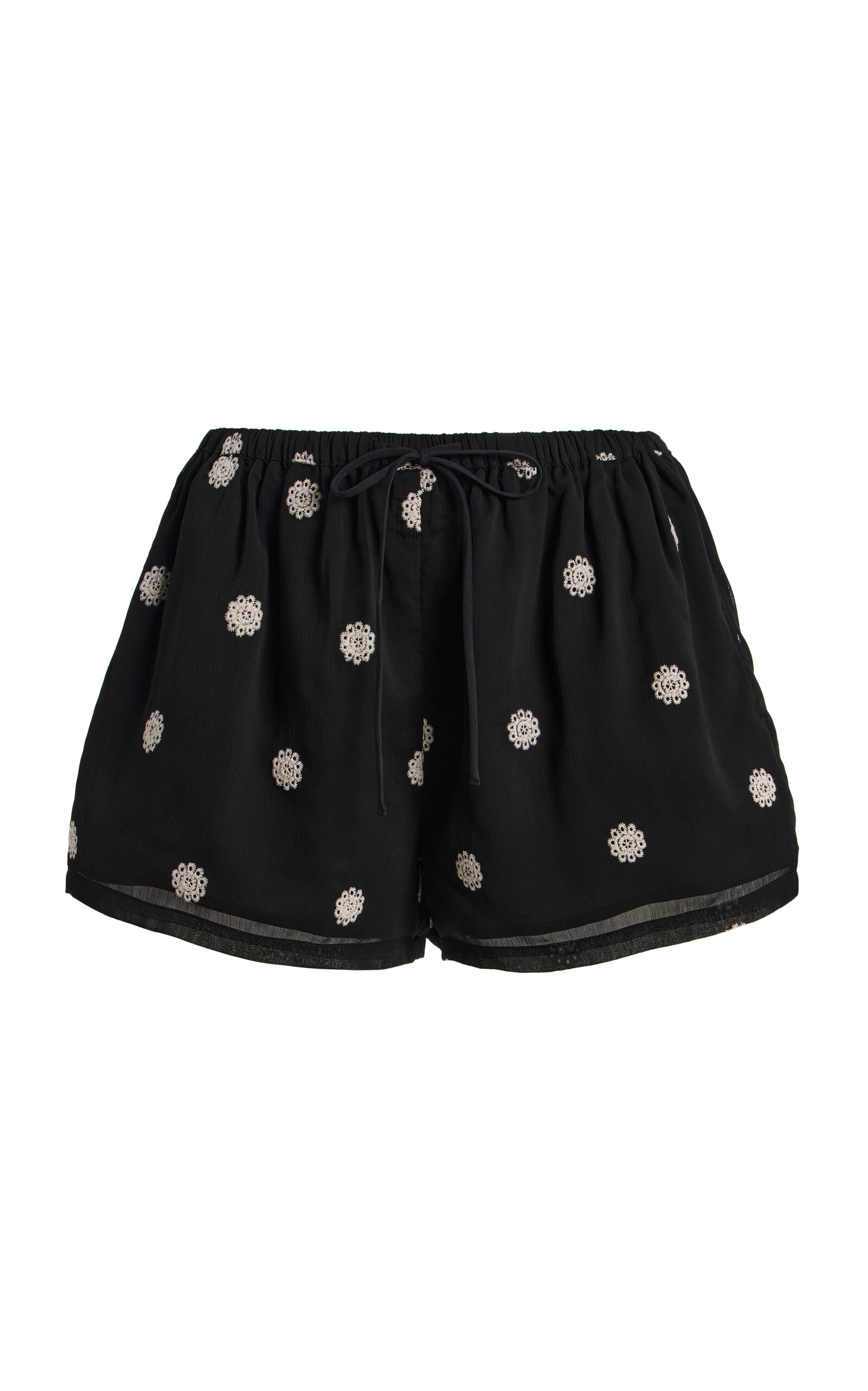Elle Embroidered Crepe Shorts | Moda Operandi (Global)