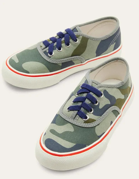 Canvas High Top Sneakers - Green Camo | Boden (US)