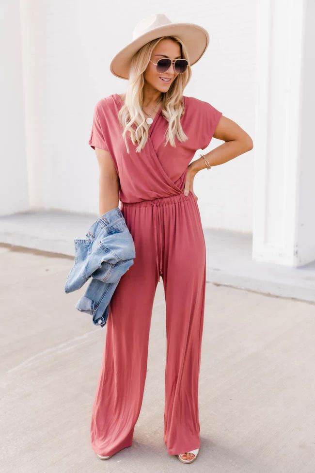 A World Away Rose Jumpsuit | The Pink Lily Boutique
