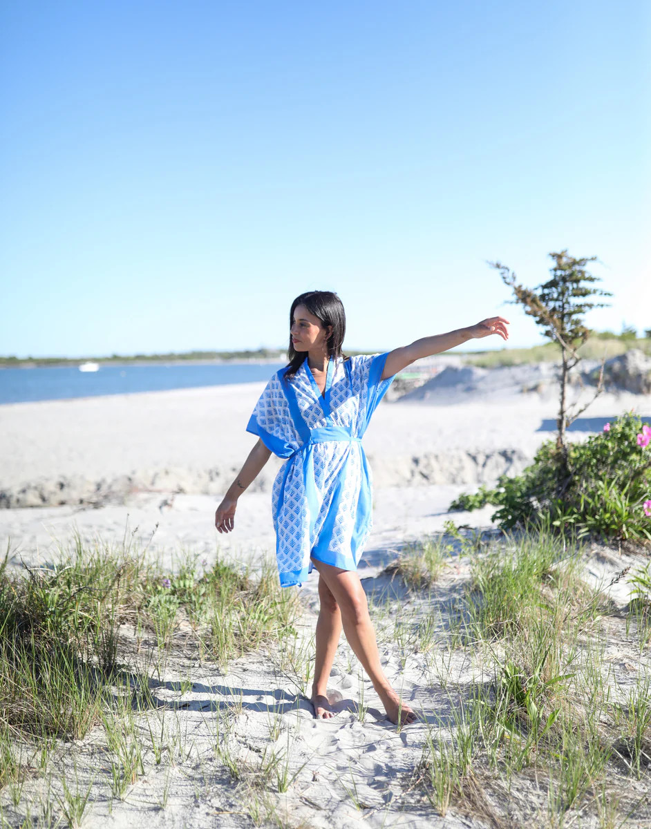 Mini Caftan Pinecone Blue - Danika Herrick x NAVYBLEU | navyBLEU LLC