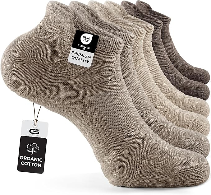 CS CELERSPORT 6 Pack Athletic Running Ankle Socks, Cotton Low Cut Cushioned Anti-Blister Tab Spor... | Amazon (US)