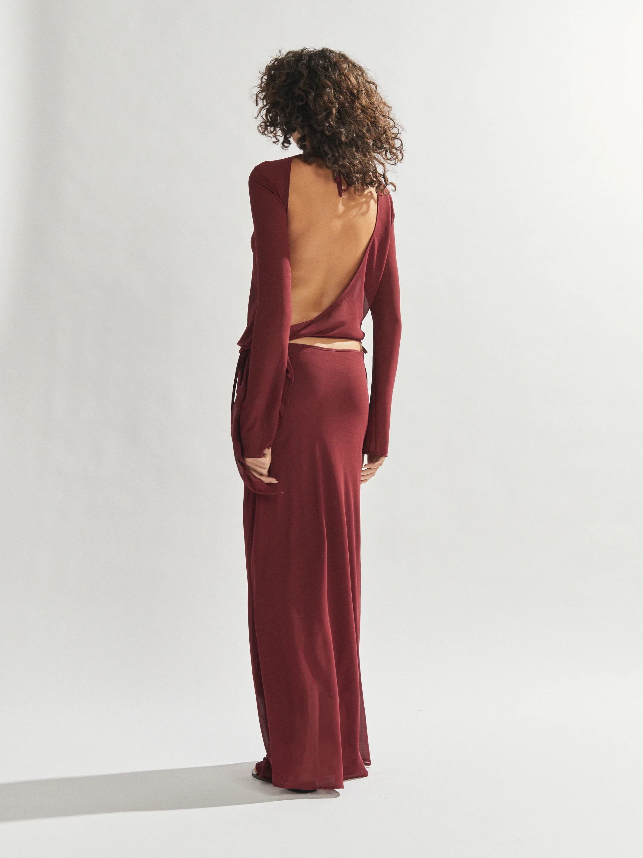 Maxine Draped Top Burgundy | One Mile