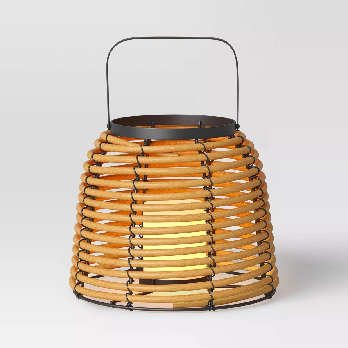 8" Rattan Battery LED Outdoor Lantern Brown - Threshold™ | Target