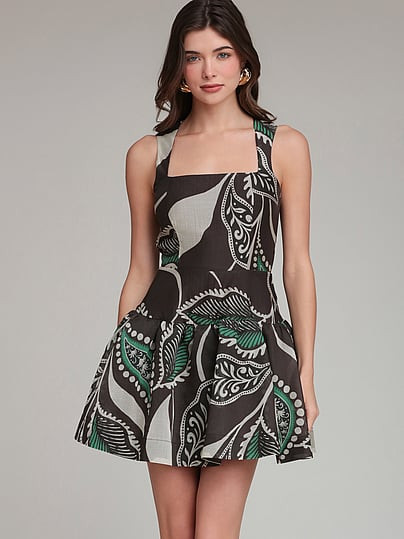 Avec Les Filles Paisley Square Neck Mini Dress, Print, 02 - Women's Dresses - Victoria's Secret | Victoria's Secret (US / CA )