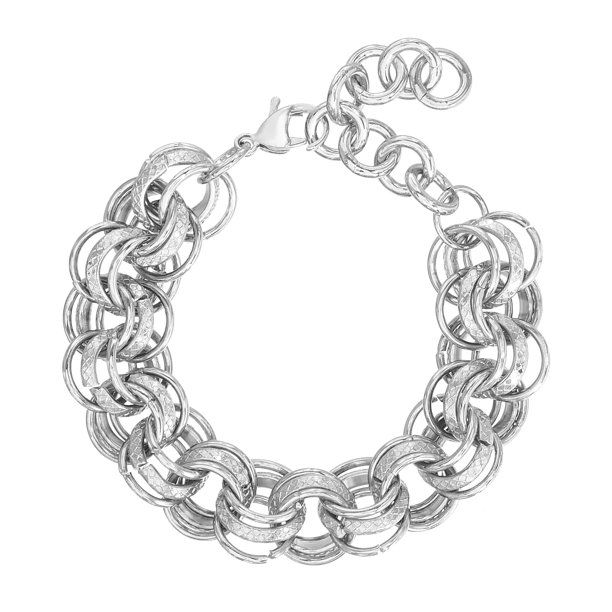 Womens Stainless Steel Interlocking Circle Bracelet | Walmart (US)
