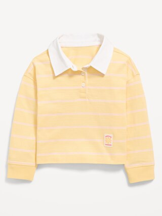 Long-Sleeve Cropped Polo Shirt for Toddler Girls | Old Navy (US)