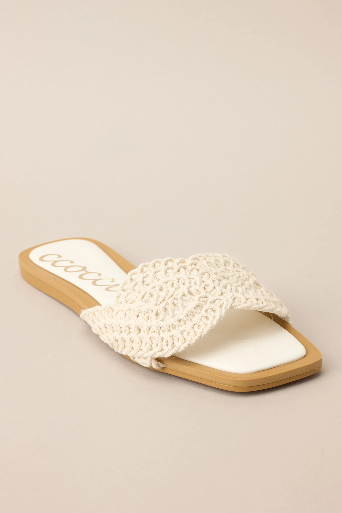 Cabana Life Ivory Flat Sandals | Red Dress