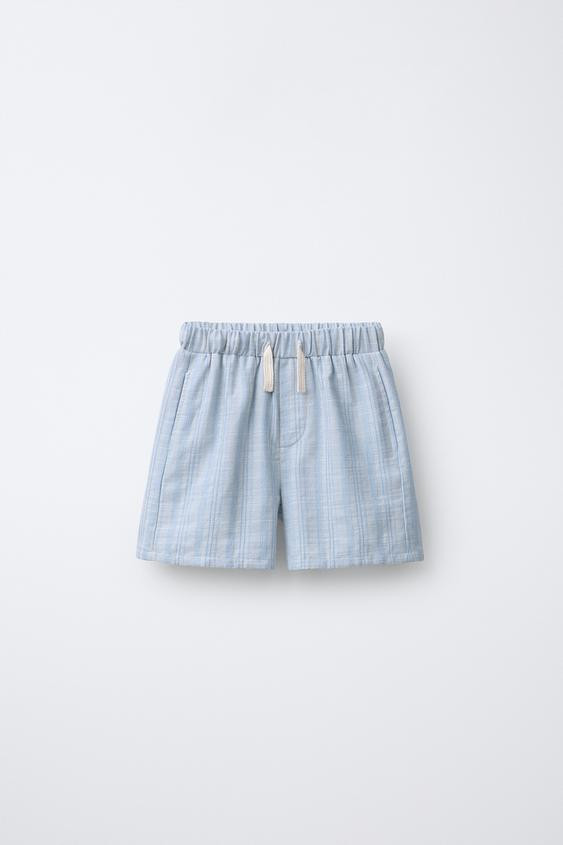 STRIPED SHORTS WITH COTTON AND LINEN | Zara US