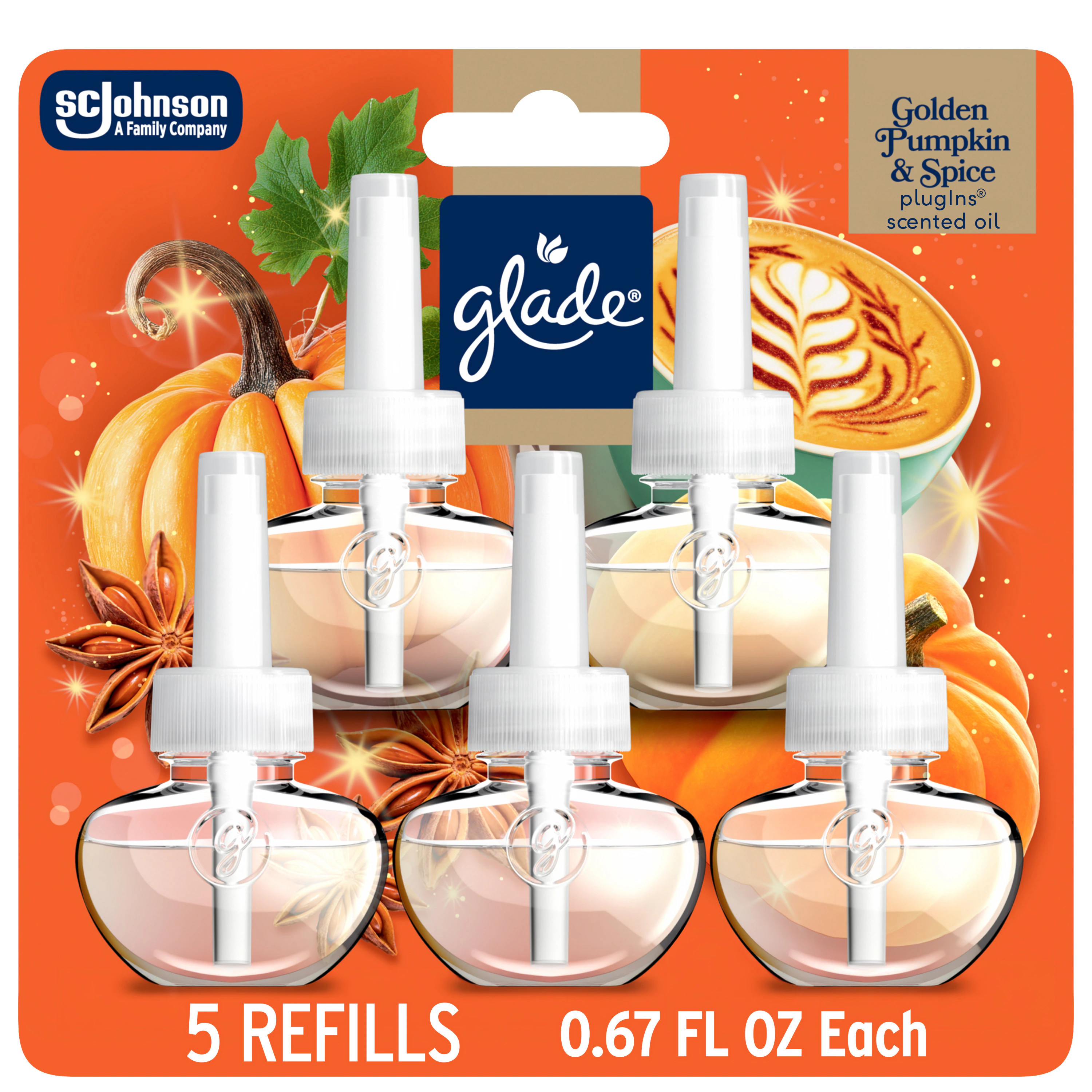 Glade Fall 0.67 -fl oz Pumpkin and Ginger Refill Air Freshener 5 -Pack one_size | 386847 | Lowe's