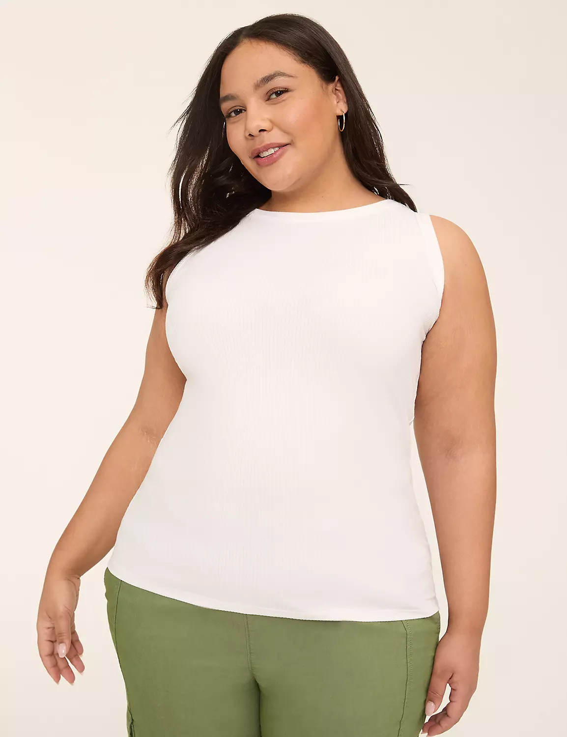 High-Neck Rib Tank | LaneBryant | Lane Bryant (US)