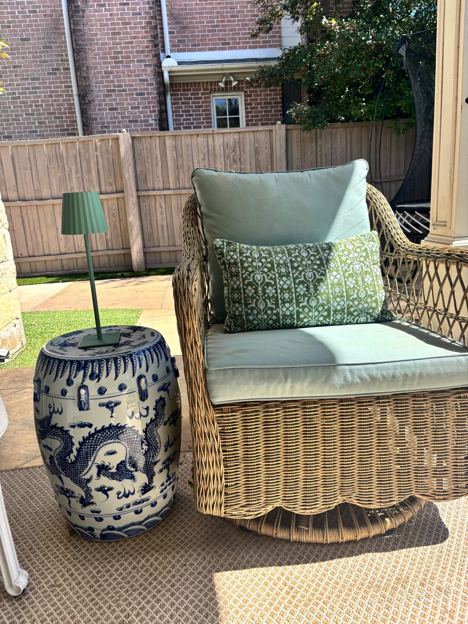 My patio chairs are online now. They’ve held up very well and come in a set of 2- and they swivel! 

#patio #patiodecor #patiofurniture #home #homedecor #grandmillennialhomedecor #grandmillennialdecor #decor #tjmaxx #marshalls 