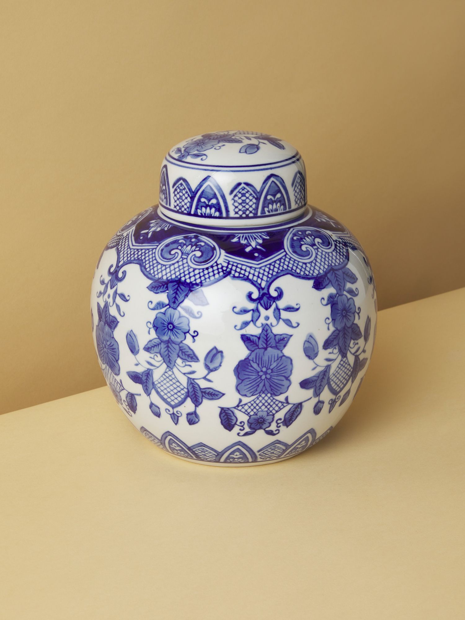 8in Ceramic Chinoiserie Vase With Lid | Decorative Objects | HomeGoods | HomeGoods
