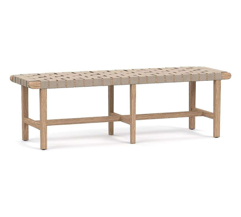 Fenton Woven Leather Bench (54.5") | Pottery Barn (US)