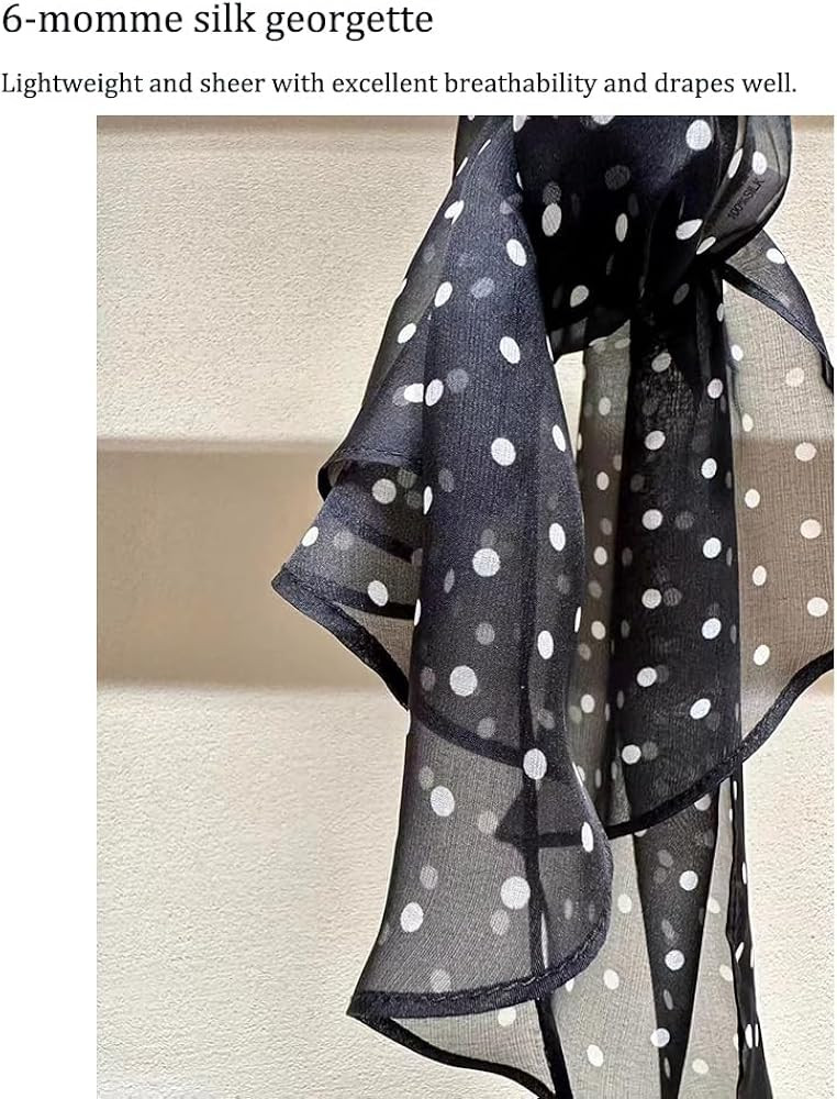 100% Mulberry Silk Long Scarf for Hair Beach Head Wraps for Women Handbag accessories Necktie | Amazon (US)