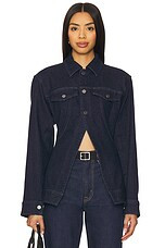 AFRM The Peplum Denim Jacket in Midnight Rinse Wash from Revolve.com | Revolve Clothing (Global)