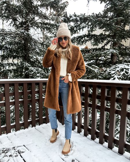Fashion Jackson winter outfit telluride, faux fur coat, winter boots, beanie, white sweater #fashionjackson #telluride #winter #ski #jeans #vacationoutfits

#LTKSeasonal #LTKtravel #LTKstyletip