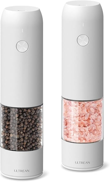Ultrean Pepper Grinder, Rechargeable Salt and Pepper Grinder with 6 Adjustable Coarseness, LED Li... | Amazon (US)