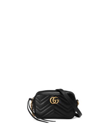 Gucci GG Marmont Mini Matelasse Camera Bag, Black | Neiman Marcus