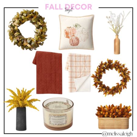 Fall decor - target home - hearth and hand magnolia line - front door wreaths, throw pillows, throw blankets, cable blanket, plaid blanket, vanilla pumpkin candle, floral arrangements 

#LTKhome #LTKSeasonal #LTKunder50