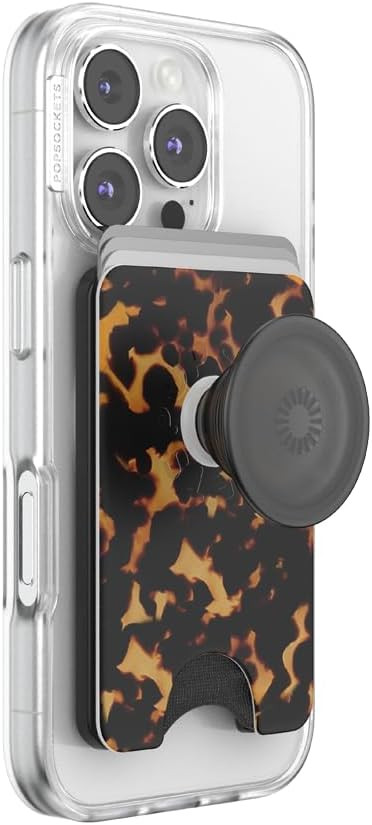 PopSockets Phone Wallet for MagSafe, Phone Card Holder with Grip, Tortoise Shell - Tortoiseshell | Amazon (US)
