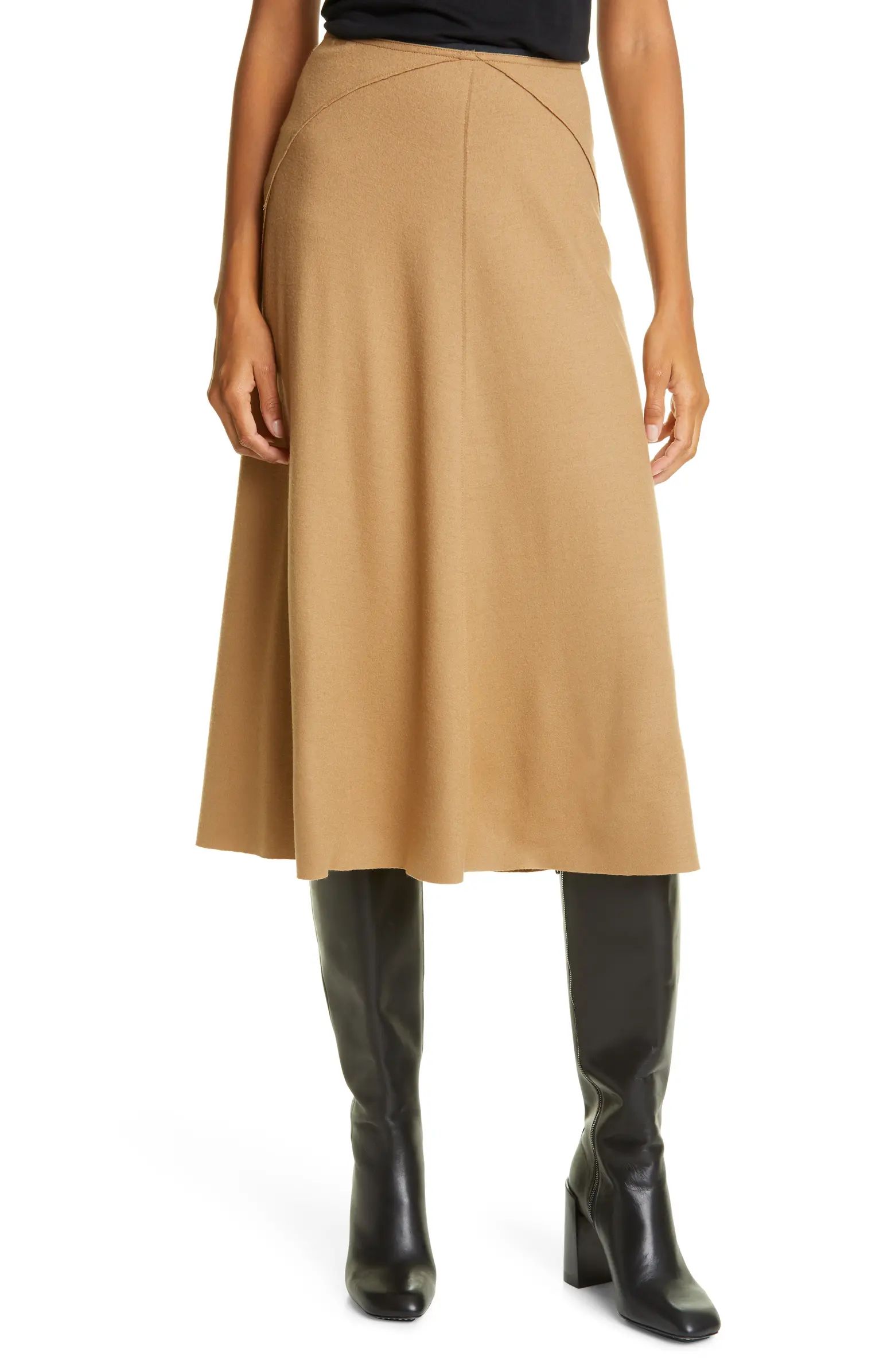 Yan Wool A-Line Midi Skirt | Nordstrom