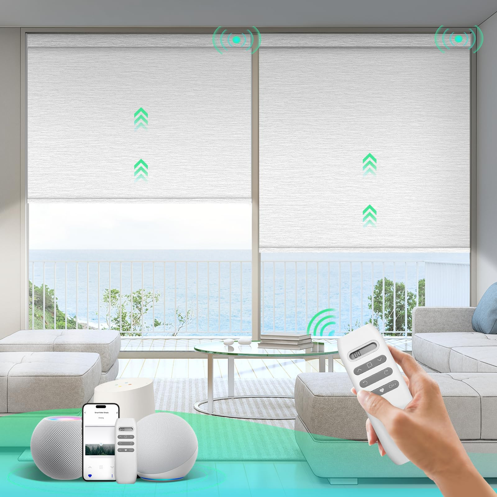 Motorized Blinds with Remote, 100% Blackout Smart Blinds, Automatic Shades for Windows, Electric ... | Amazon (US)