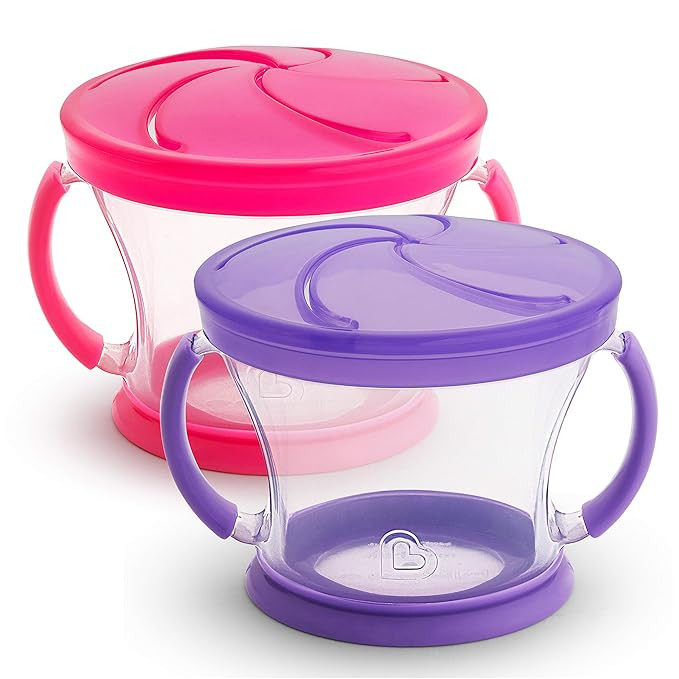 Munchkin Snack Catcher, 2 Pack, Pink/Purple | Amazon (US)