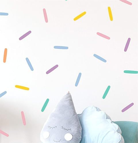 Pastel Confetti Sprinkles Wall Decals (1 inch x 5 inch confetti - 160 Decals total) Easy Peel and... | Amazon (US)