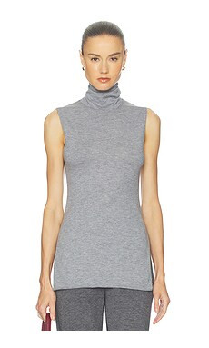 Helsa Kerstin Sleeveless Turtleneck in Light Heather Grey from Revolve.com | Revolve Clothing (Global)
