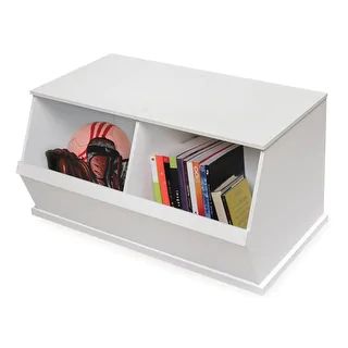Badger Basket Two Bin Stackable Storage Cubby (White) | Bed Bath & Beyond
