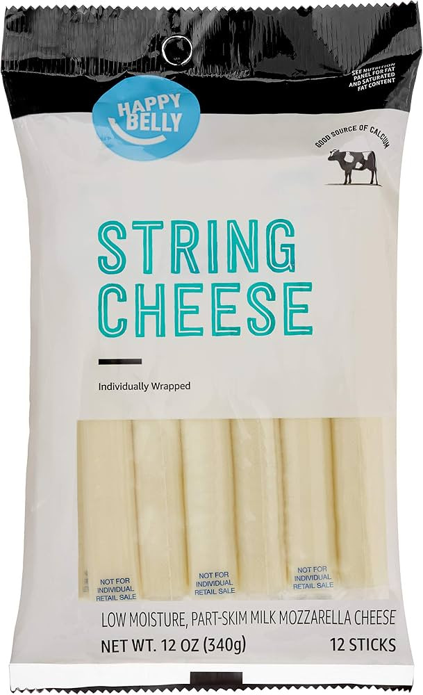 Amazon Brand, Happy Belly Mozzarella String Cheese, 12 Count, 12 ounce Pack | Amazon (US)