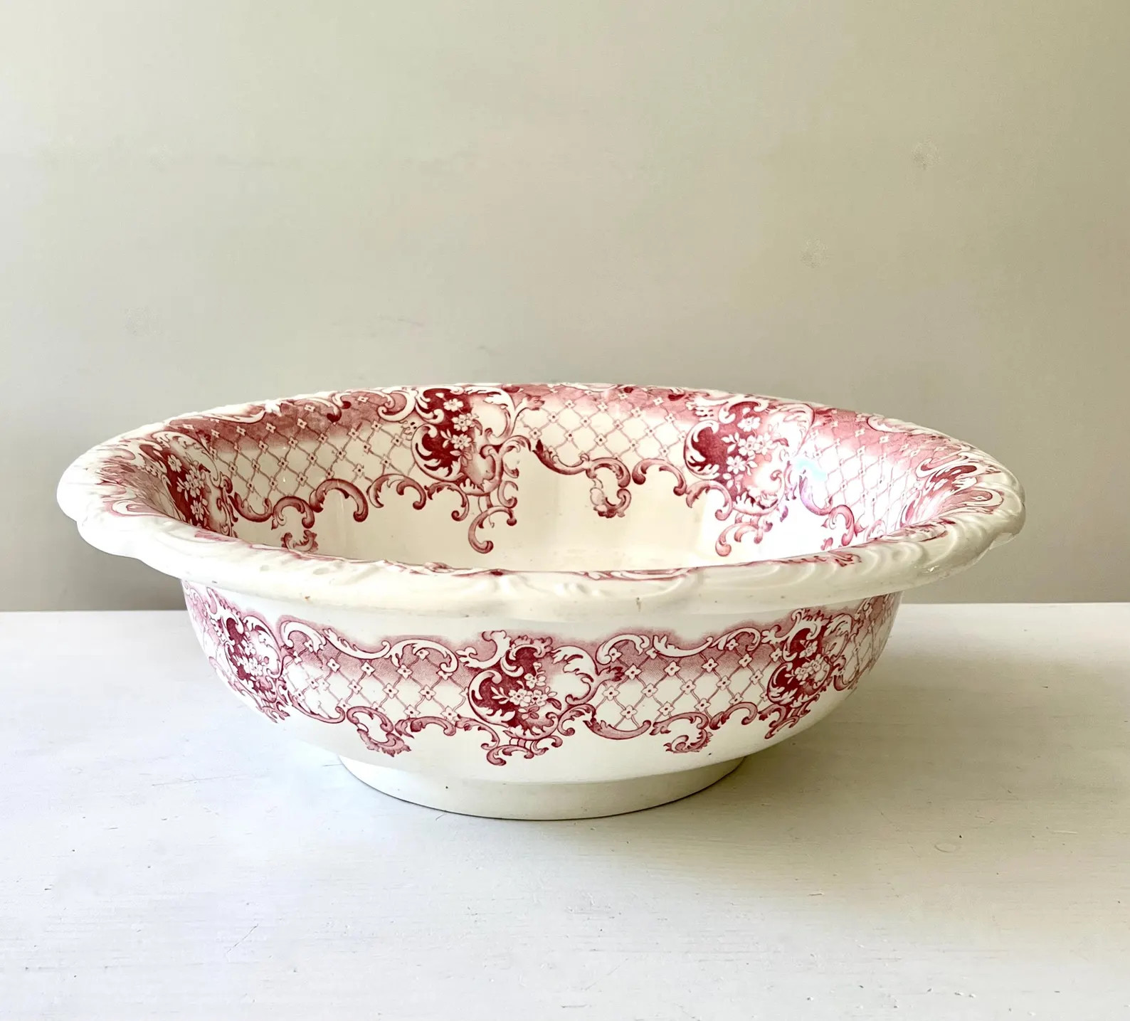 Victorian Staffordshire Wash Bowl, Antique Basin, Furnivals Victorian Pottery, Pattern Venice, Pi... | Etsy (US)