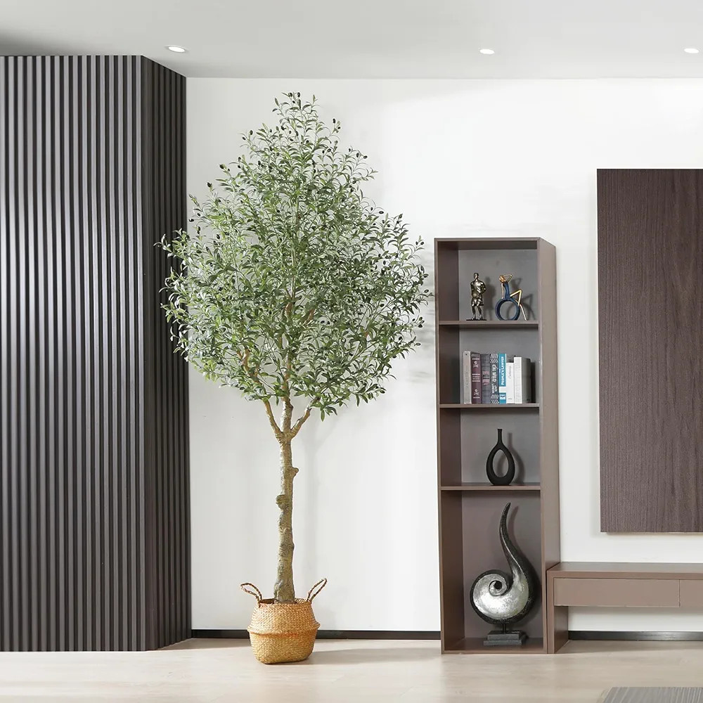 MOSADE Árbol de olivo artificial de 10 pies de planta de olivo artificial y canasta de hierba ma... | Amazon (US)