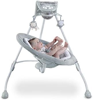 Ingenuity InLighten Baby Swing - Cool Mesh Fabric, Vibrations, Swivel Infant Seat, Nature Sounds,... | Amazon (US)
