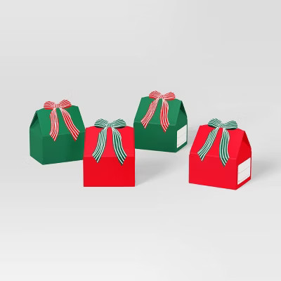 4ct Christmas Gift Boxes with Bows Red/Green - Wondershop™ | Target