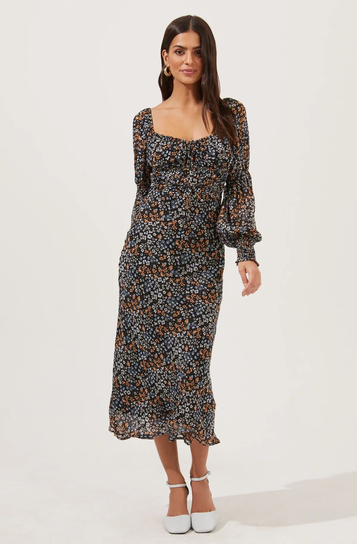 Salinas Floral Long Sleeve Midi Dress | ASTR The Label (US)