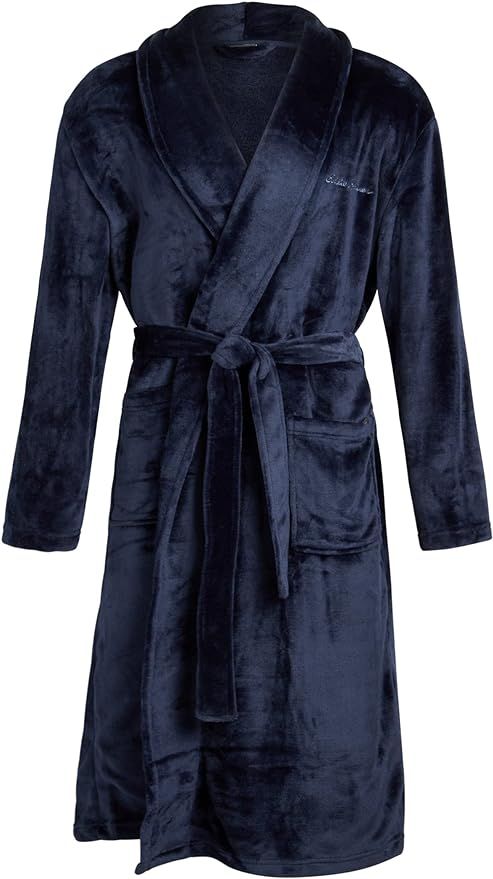 Eddie Bauer Mens' Plush Bathrobe- Soft Fleece Spa Bath Robe with 2 External Pockets and Belt for ... | Amazon (US)