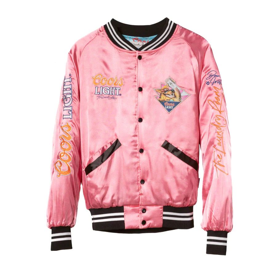 NEW!! The "Coors Light" Official Nylon Bomber Jacket in Pink | Glitzy Bella
