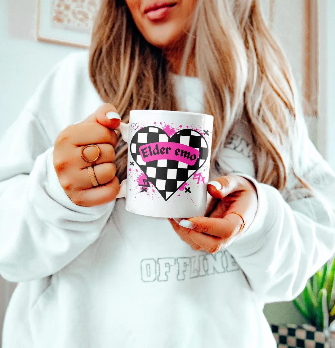 Elder Emo Coffee Mug | Funny Millennial Music Not A Phase | Pop Punk Society Club Emo Night | Mys... | Etsy (US)