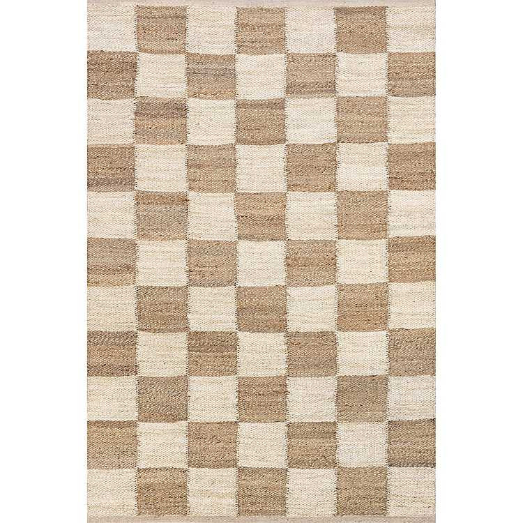 New! Checkered Jute Area Rug, 8x10 | Kirkland's Home