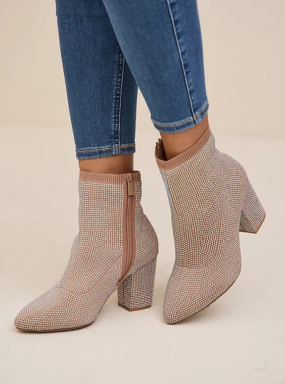 Stretch Knit Embellished Bootie (WW) | Torrid (US & Canada)