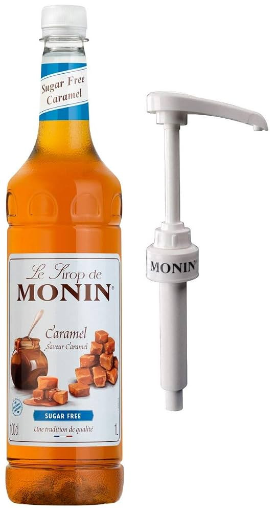 Monin Caramel Syrup Sugar Free 1Ltr and Pump | Amazon (UK)