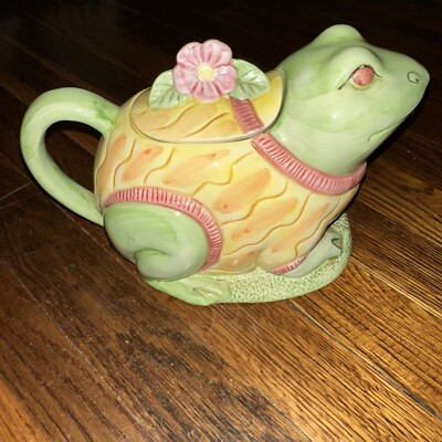 Vintage 80s Seymour Mann Ceramic Frog Teapot With Lid Kitschy Figural Whimsical | eBay US