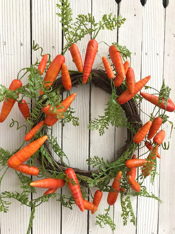 Carrot Wreath, Carrot Wreath for front door, Easter Wreath, Easter Decor, Easter bunny carrots, S... | Etsy (US)