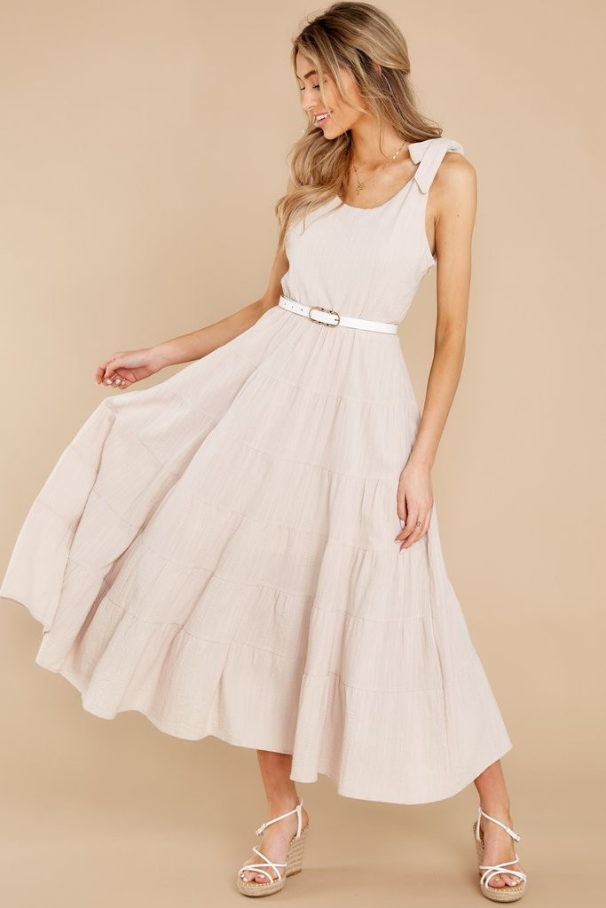 Inside Scoop Light Beige Maxi Dress | Red Dress 