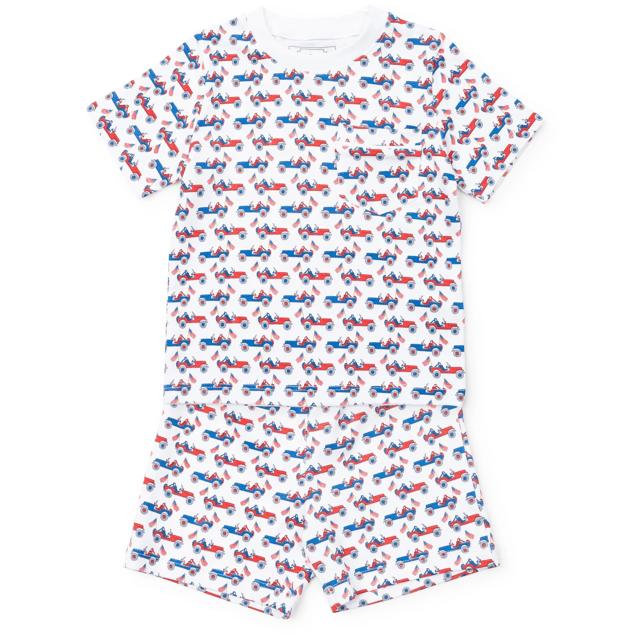 Charles Boys' Short Set - Patriotic Jeeps | Lila and Hayes