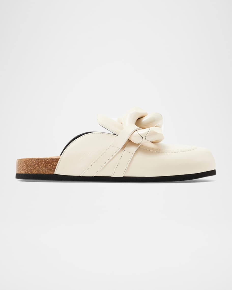 JW Anderson Chunky Chain Leather Loafer Mules | Neiman Marcus