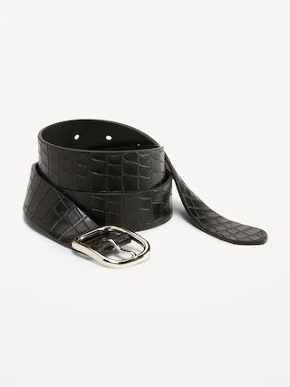Croc Embossed Belt For Women (1 1/4 Inches) | Old Navy (US)