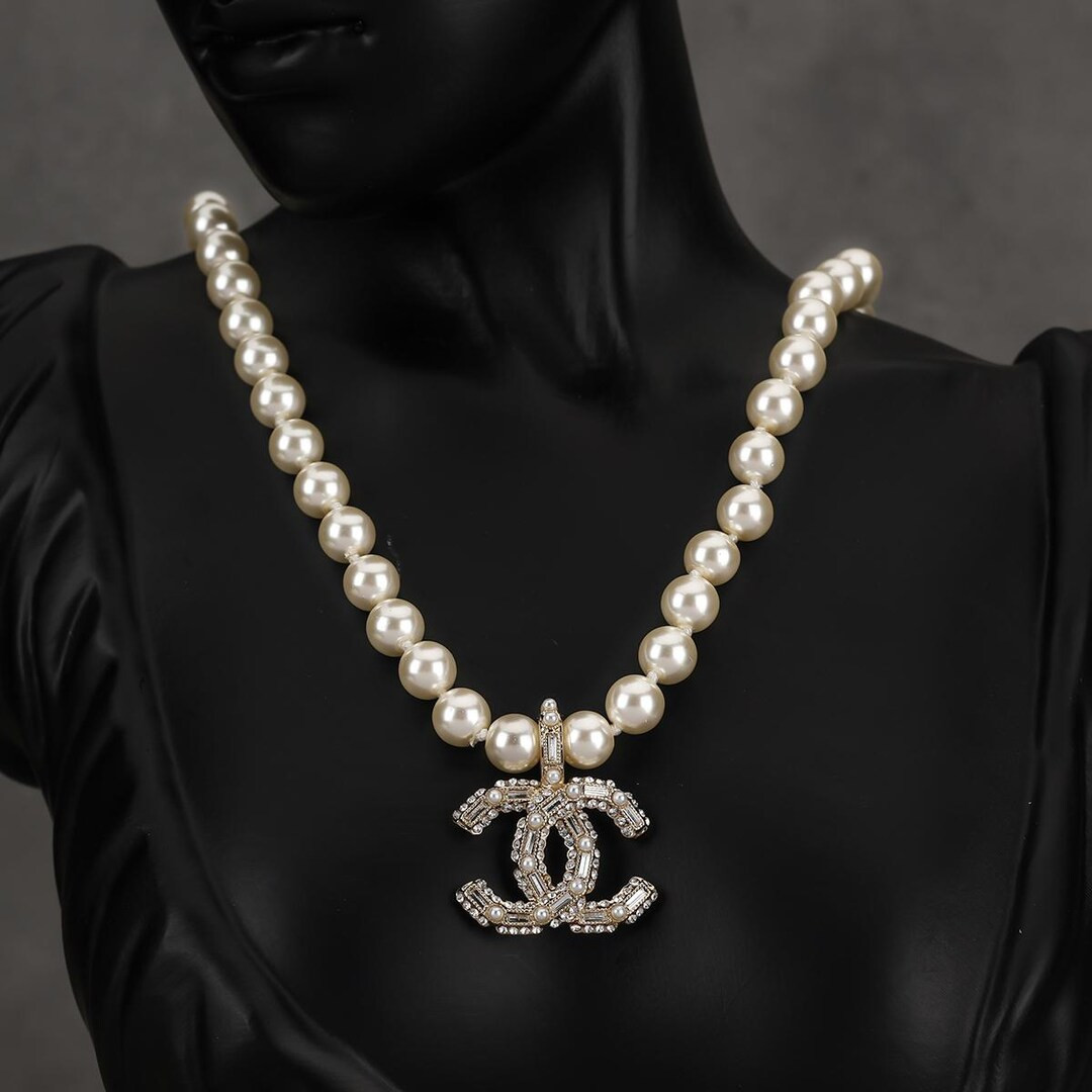 Vintage High-end Luxury Women's Necklace, Rectangular Diamond Pearl Necklace, Bridal Necklace Bir... | Etsy (US)